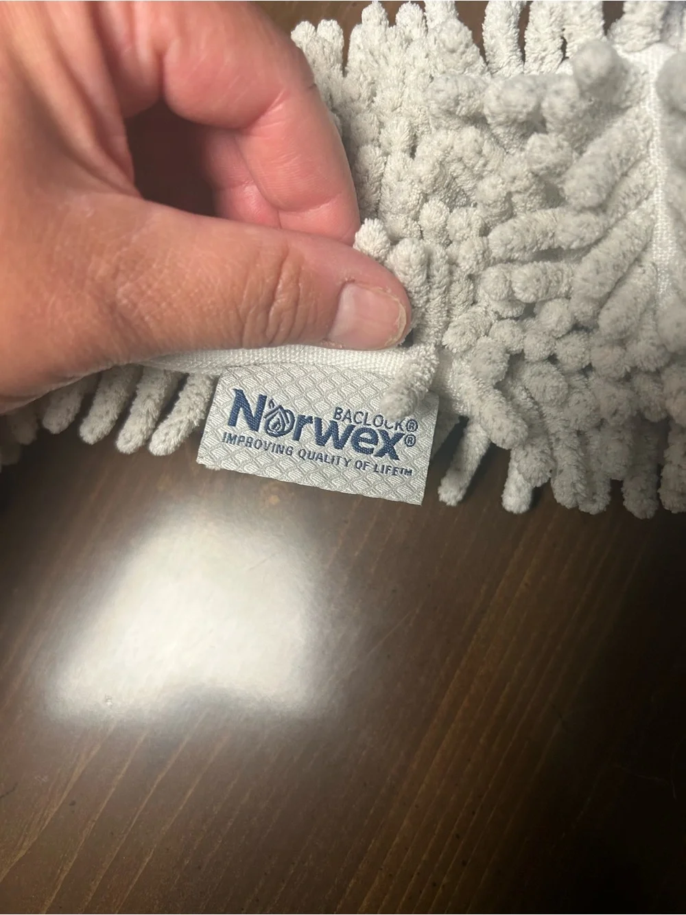 Norwex chenille snowman microfiber hand towel pet to dry bac lock